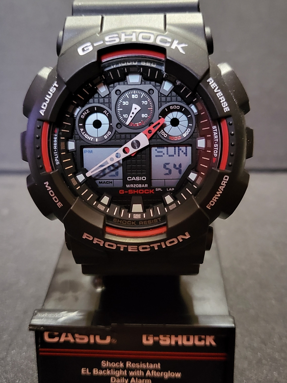 CASIO G-SHOCK GA-100 Black and Red Sport Watch